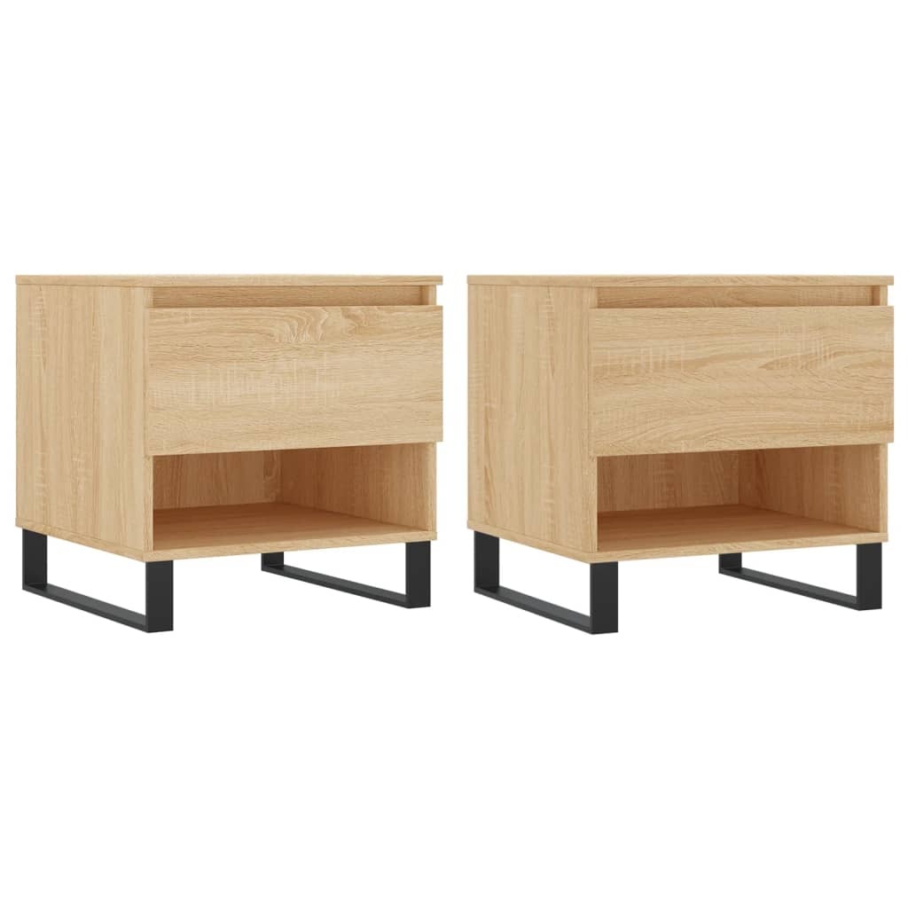 VidaXL Salontafels 2 st 50x46x50 cm bewerkt hout sonoma eikenkleurig