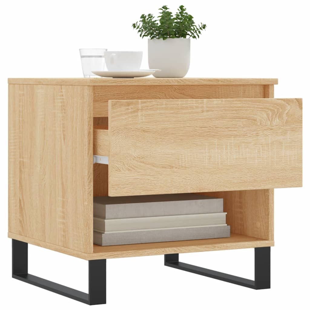 VidaXL Salontafels 2 st 50x46x50 cm bewerkt hout sonoma eikenkleurig