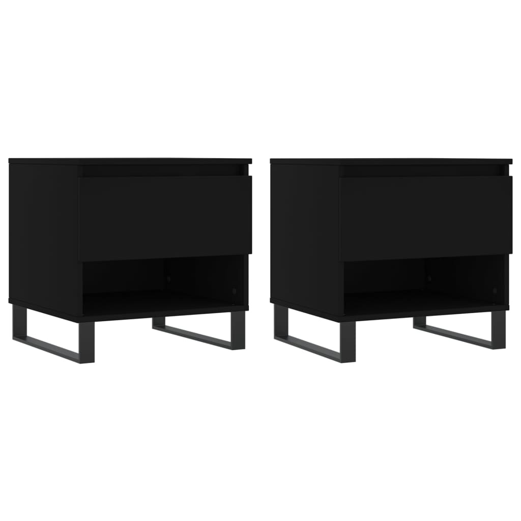VidaXL Salontafels 2 st 50x46x50 cm bewerkt hout zwart