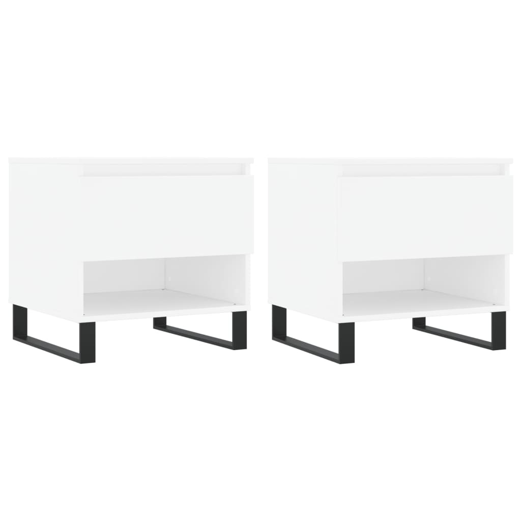 VidaXL Salontafels 2 st 50x46x50 cm bewerkt hout wit