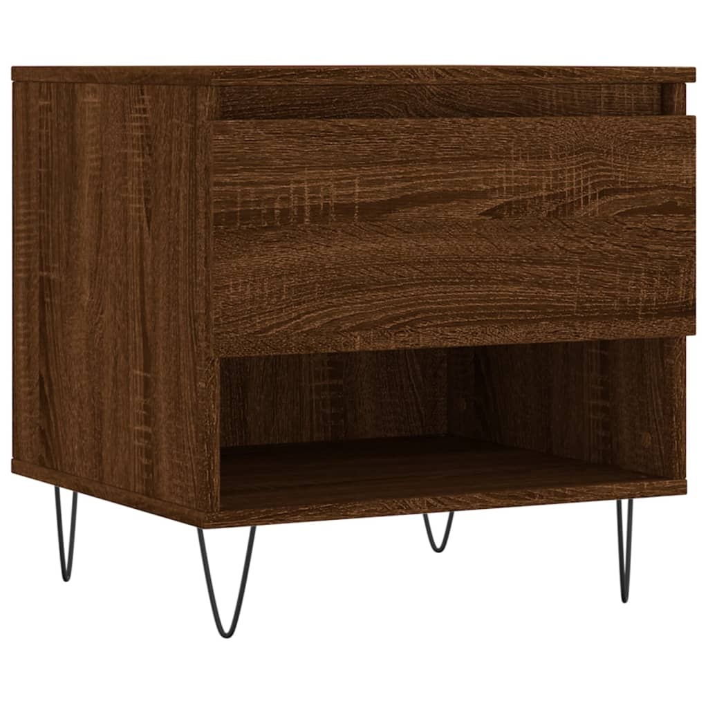 VidaXL Salontafels 2 st 50x46x50 cm bewerkt hout bruineikenkleurig