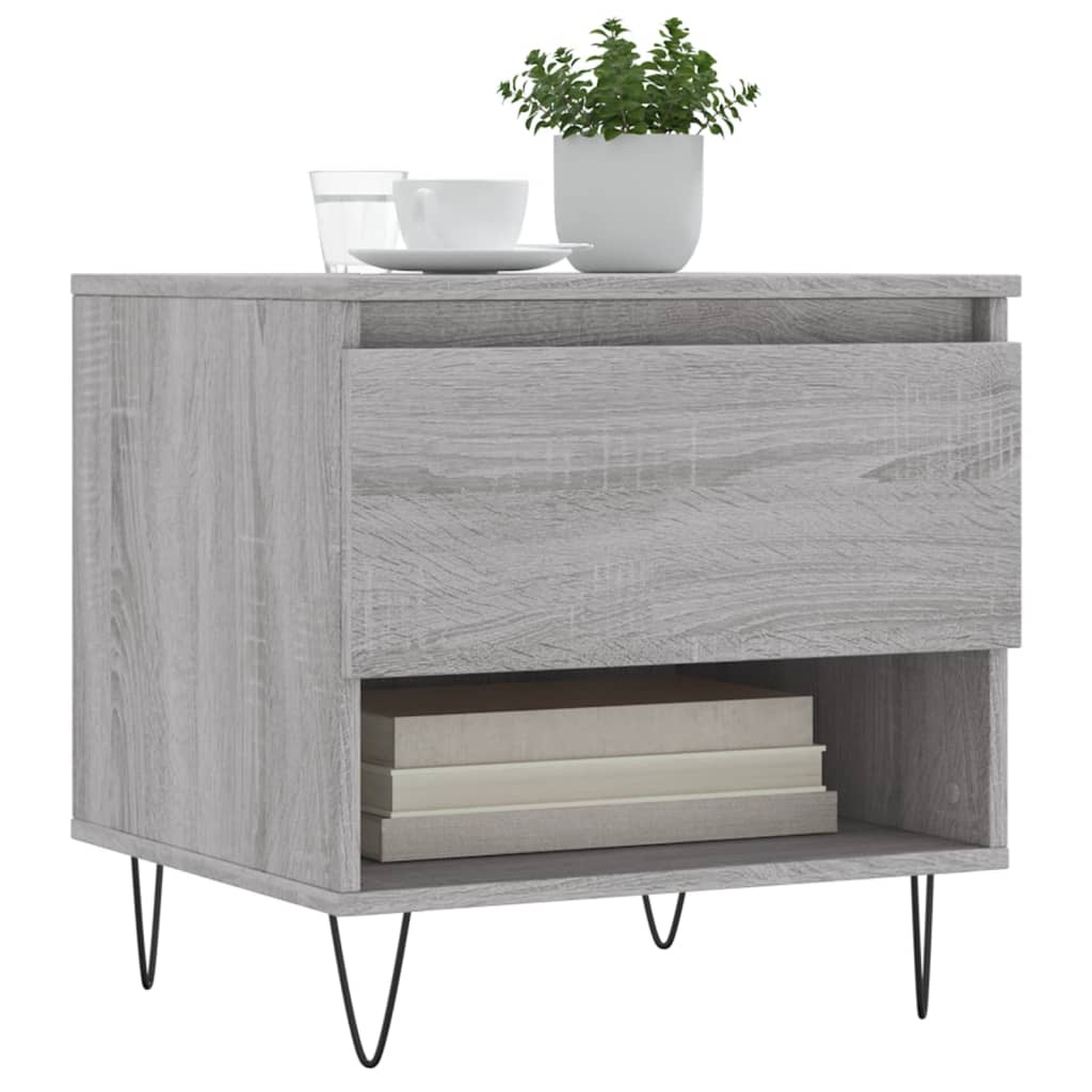 VidaXL Salontafels 2 st 50x46x50 cm bewerkt hout grijs sonoma eiken