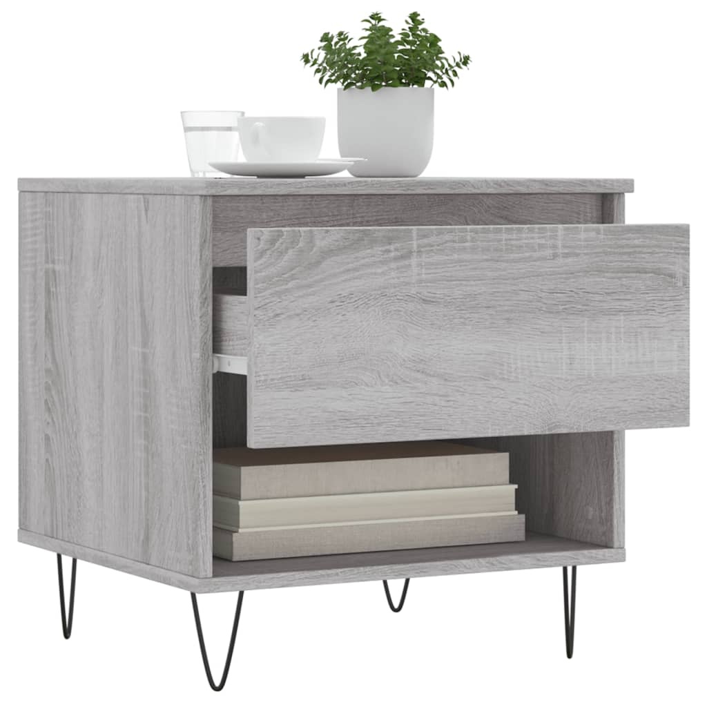 VidaXL Salontafels 2 st 50x46x50 cm bewerkt hout grijs sonoma eiken