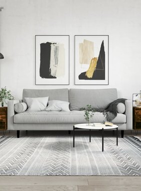 VidaXL Salontafels 2 st 50x46x50 cm bewerkt hout gerookt eikenkleurig