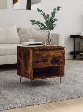 VidaXL Salontafel 50x46x50 cm bewerkt hout gerookt eikenkleurig