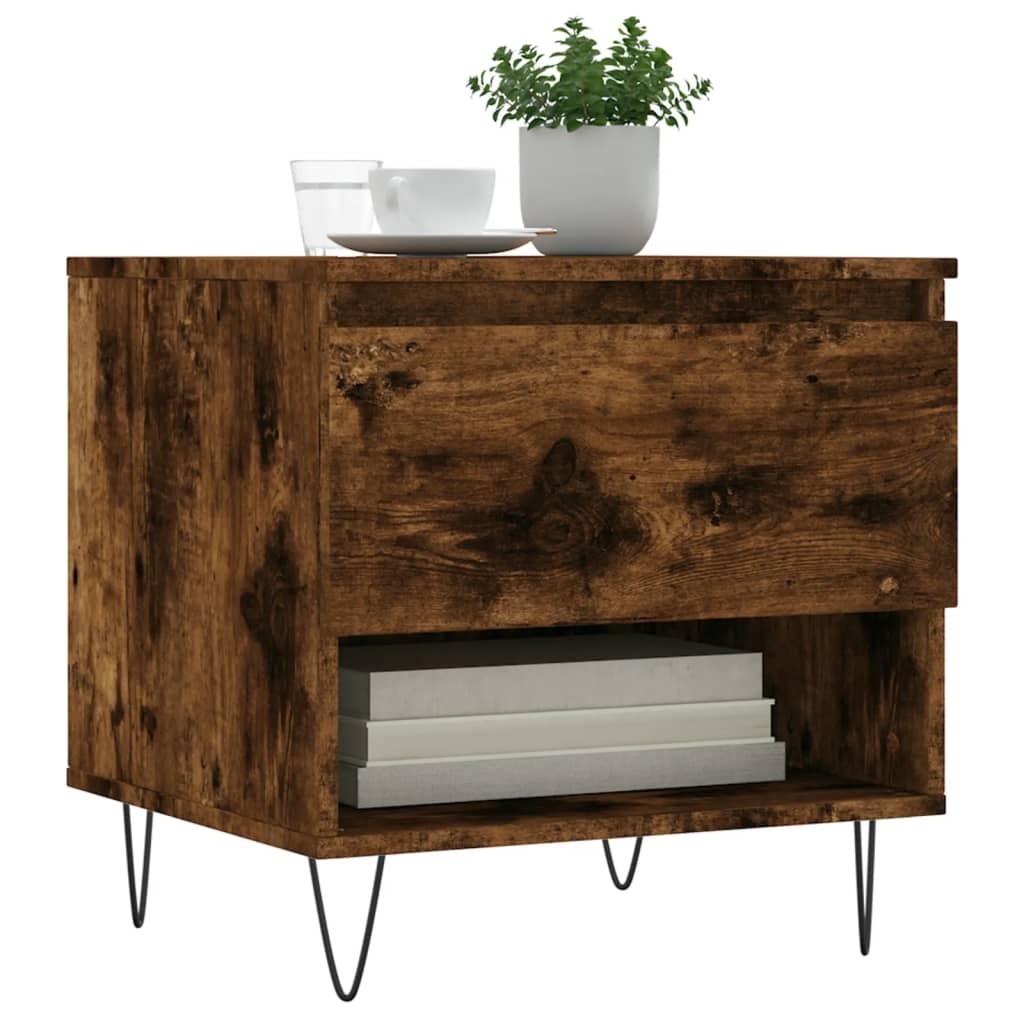 VidaXL Salontafel 50x46x50 cm bewerkt hout gerookt eikenkleurig