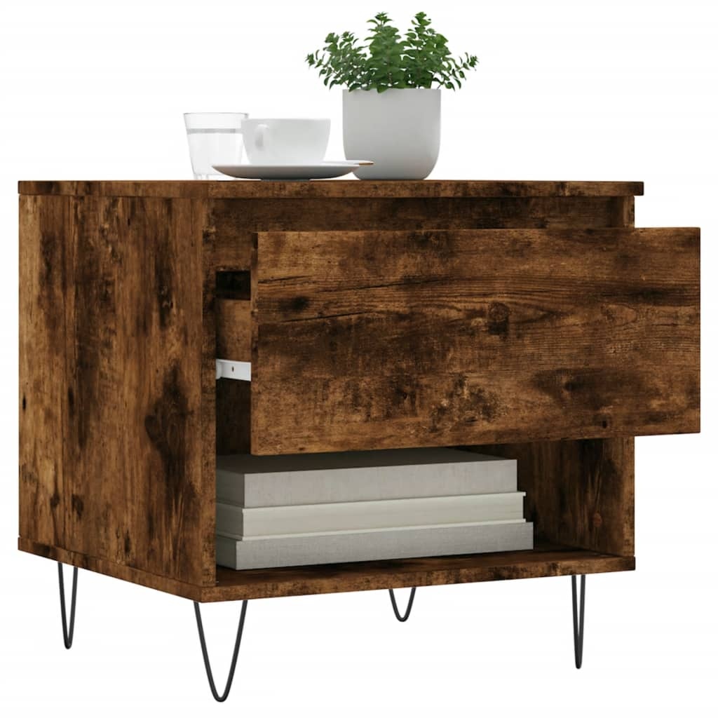 VidaXL Salontafel 50x46x50 cm bewerkt hout gerookt eikenkleurig