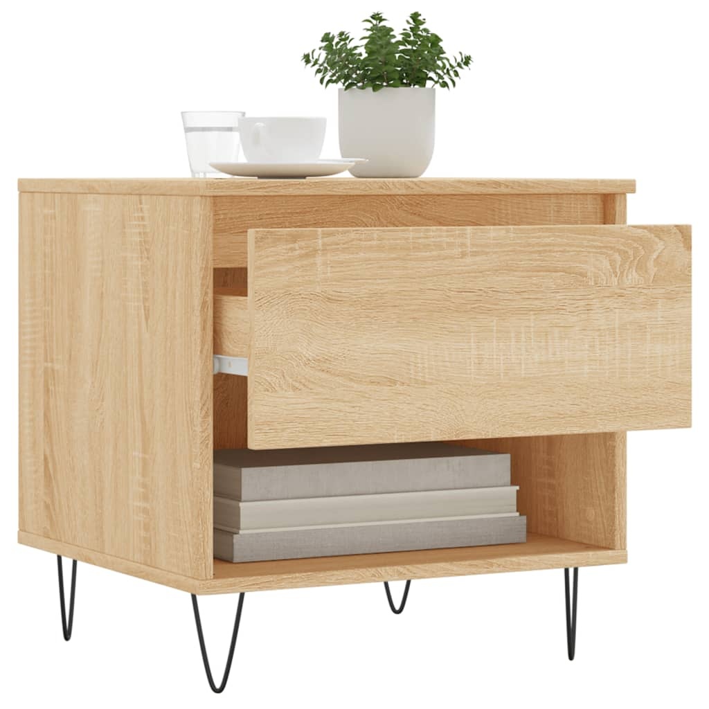 VidaXL Salontafels 2 st 50x46x50 cm bewerkt hout sonoma eikenkleurig