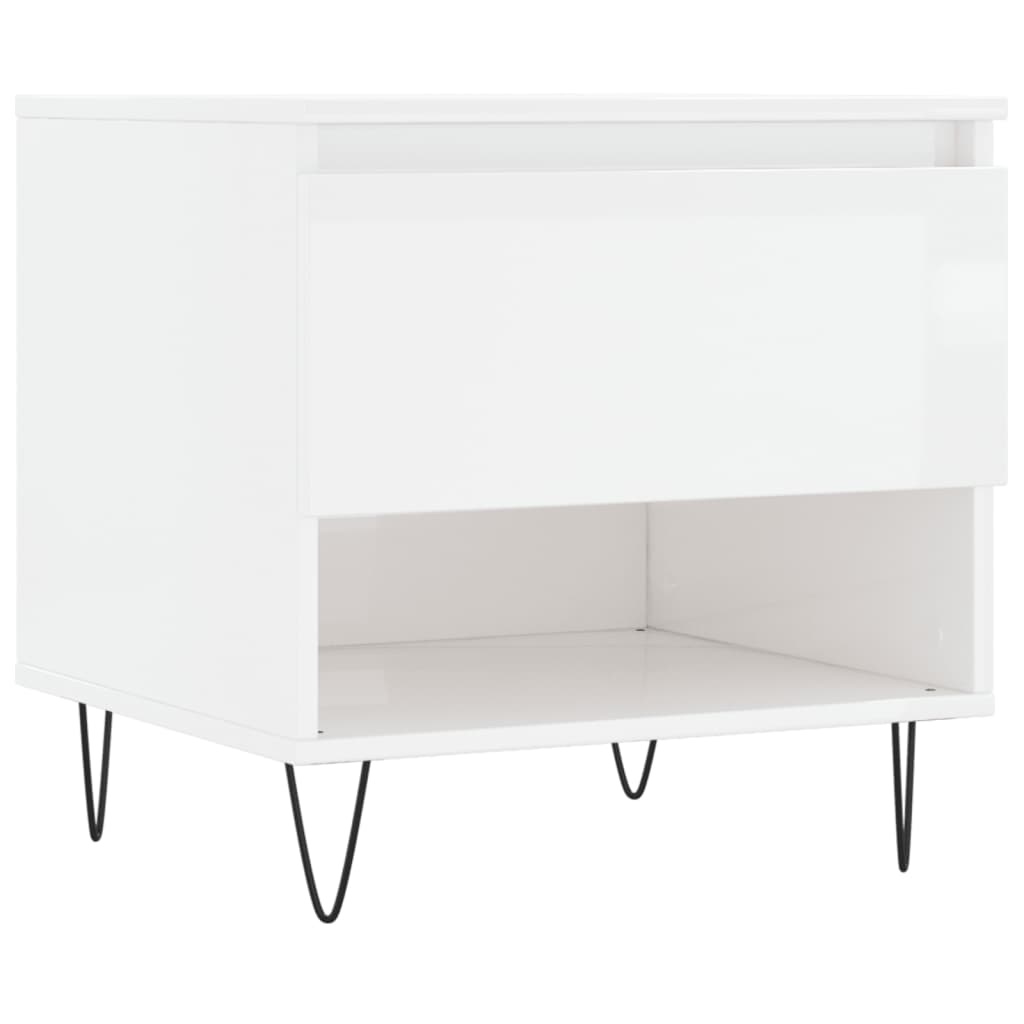 VidaXL Salontafels 2 st 50x46x50 cm bewerkt hout hoogglans wit