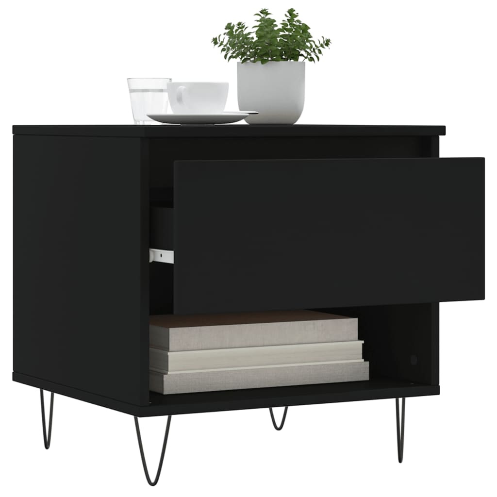 VidaXL Salontafels 2 st 50x46x50 cm bewerkt hout zwart