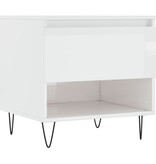 VidaXL Salontafel 50x46x50 cm bewerkt hout hoogglans wit