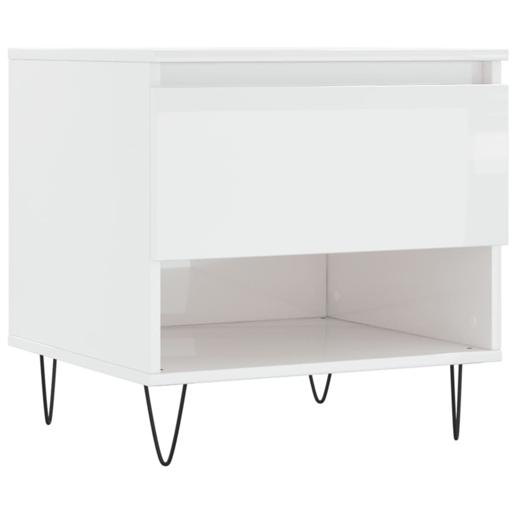 VidaXL Salontafel 50x46x50 cm bewerkt hout hoogglans wit