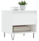 VidaXL Salontafel 50x46x50 cm bewerkt hout hoogglans wit