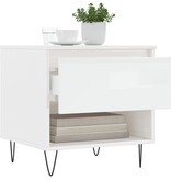 VidaXL Salontafel 50x46x50 cm bewerkt hout hoogglans wit