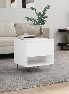 VidaXL Salontafel 50x46x50 cm bewerkt hout wit