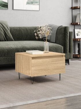 VidaXL Salontafel 50x46x35 cm bewerkt hout sonoma eikenkleurig