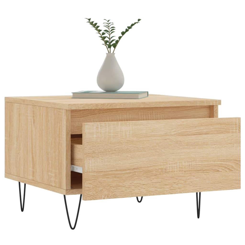 VidaXL Salontafel 50x46x35 cm bewerkt hout sonoma eikenkleurig