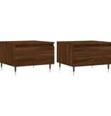 VidaXL Salontafels 2 st 50x46x35 cm bewerkt hout bruineikenkleurig