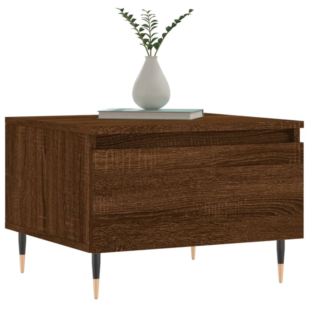 VidaXL Salontafels 2 st 50x46x35 cm bewerkt hout bruineikenkleurig