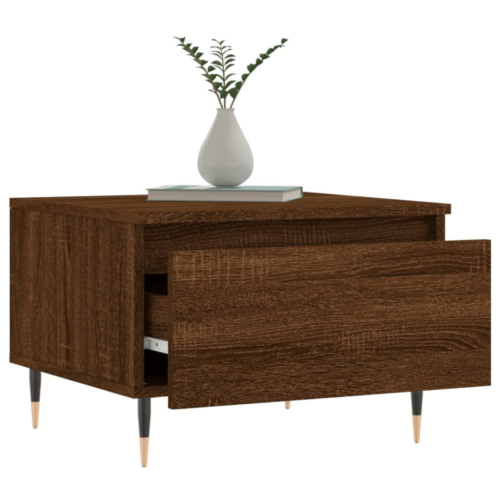 VidaXL Salontafels 2 st 50x46x35 cm bewerkt hout bruineikenkleurig