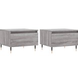 VidaXL Salontafels 2 st 50x46x35 cm bewerkt hout grijs sonoma eiken