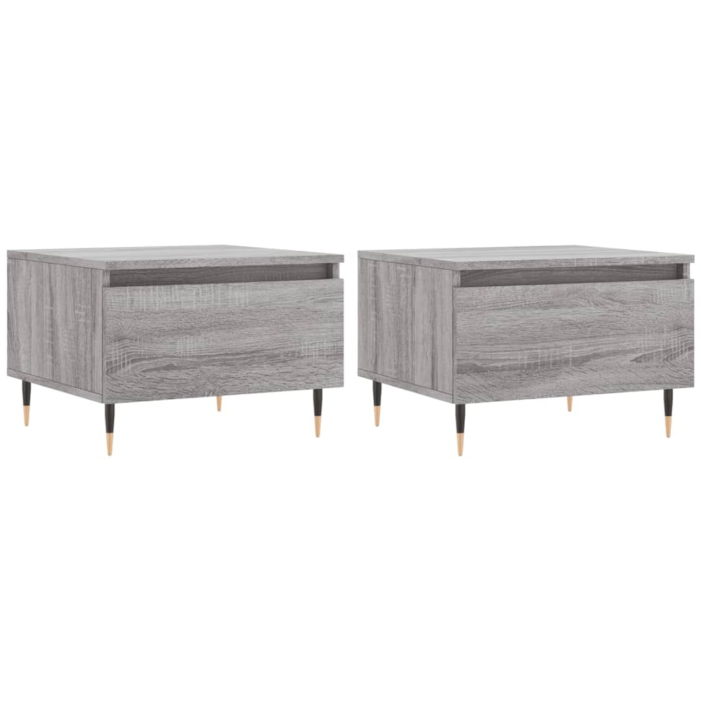 VidaXL Salontafels 2 st 50x46x35 cm bewerkt hout grijs sonoma eiken