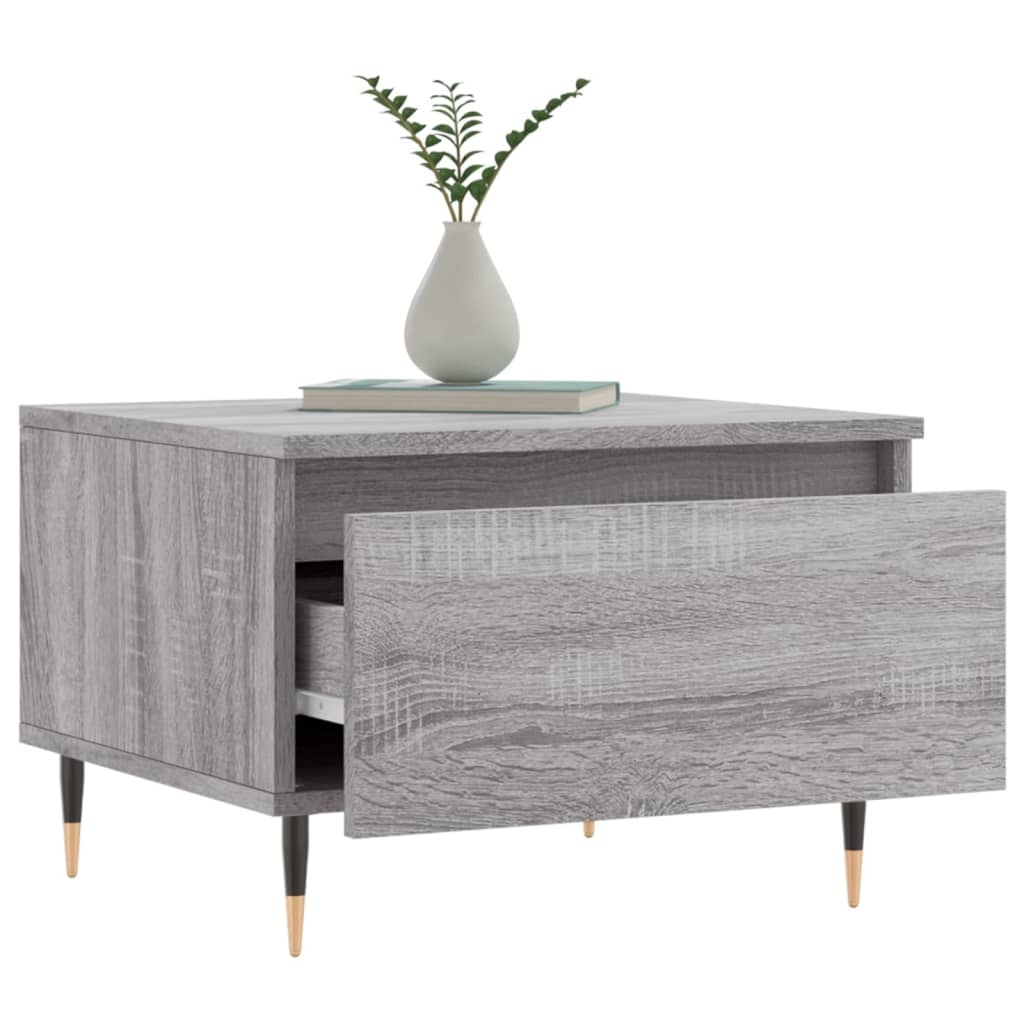 VidaXL Salontafels 2 st 50x46x35 cm bewerkt hout grijs sonoma eiken