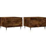 VidaXL Salontafels 2 st 50x46x35 cm bewerkt hout gerookt eikenkleurig