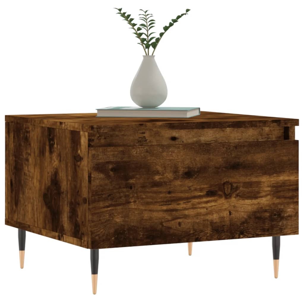 VidaXL Salontafels 2 st 50x46x35 cm bewerkt hout gerookt eikenkleurig