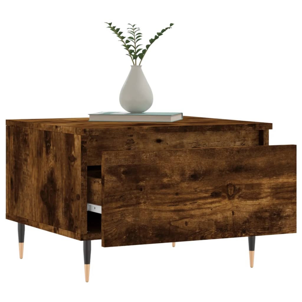 VidaXL Salontafels 2 st 50x46x35 cm bewerkt hout gerookt eikenkleurig