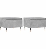 VidaXL Salontafels 2 st 50x46x35 cm bewerkt hout betongrijs