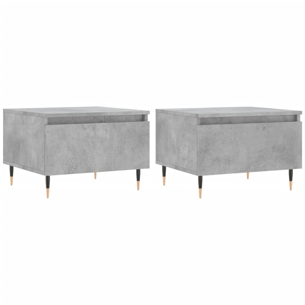 VidaXL Salontafels 2 st 50x46x35 cm bewerkt hout betongrijs