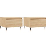 VidaXL Salontafels 2 st 50x46x35 cm bewerkt hout sonoma eikenkleurig