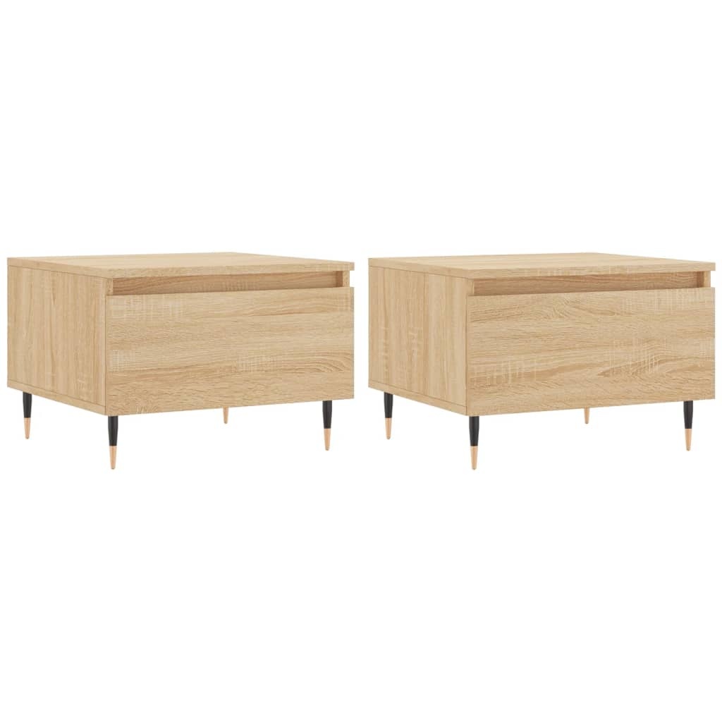 VidaXL Salontafels 2 st 50x46x35 cm bewerkt hout sonoma eikenkleurig