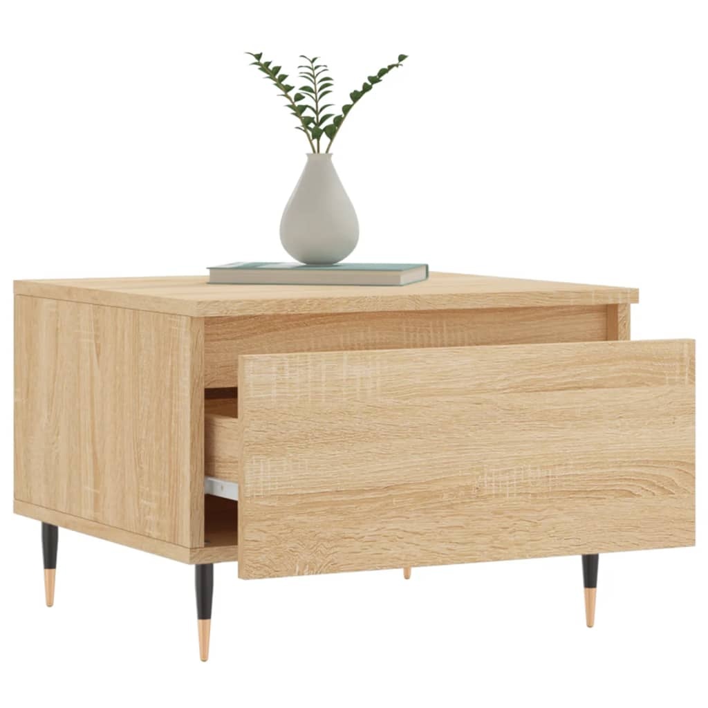 VidaXL Salontafels 2 st 50x46x35 cm bewerkt hout sonoma eikenkleurig