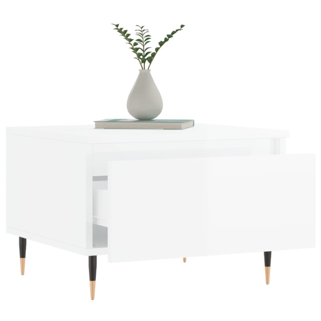 VidaXL Salontafels 2 st 50x46x35 cm bewerkt hout hoogglans wit