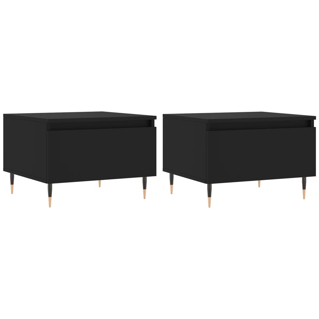 VidaXL Salontafels 2 st 50x46x35 cm bewerkt hout zwart