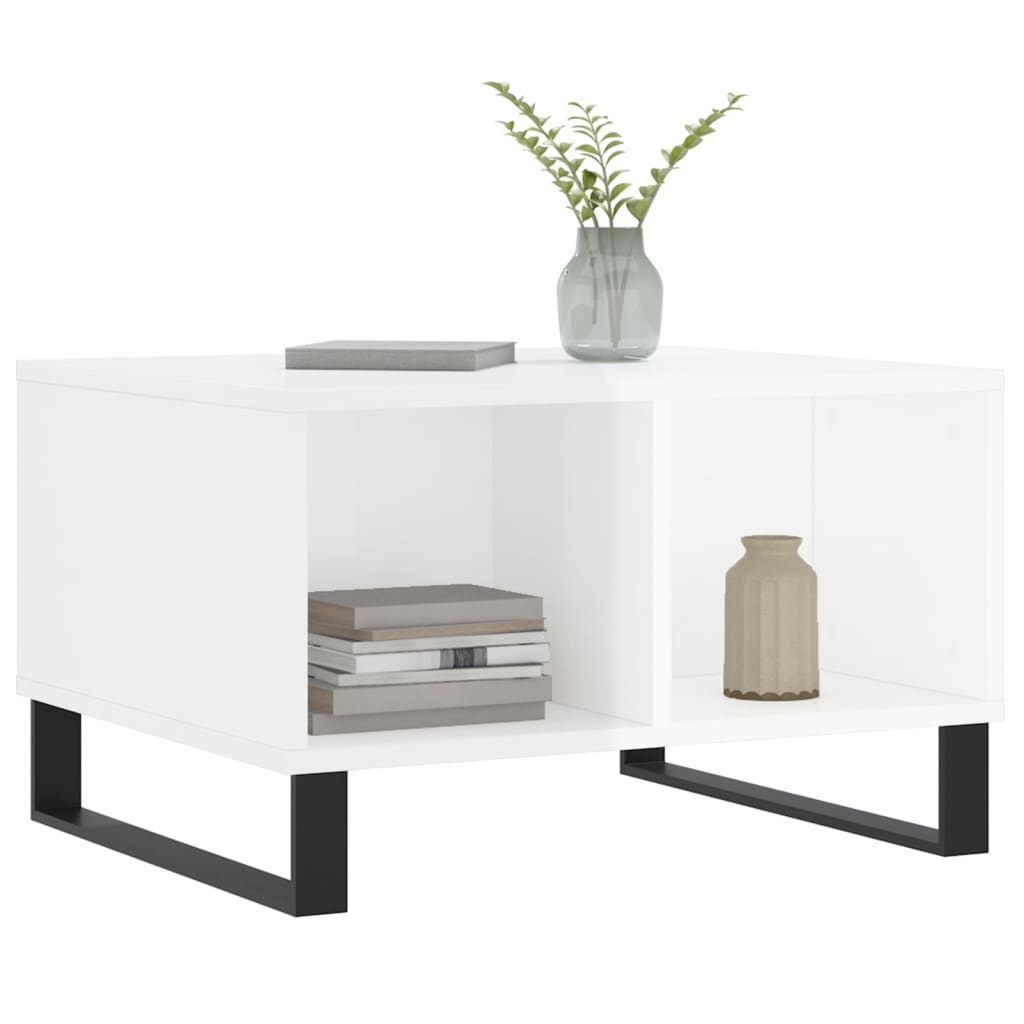 VidaXL Salontafel 60x50x36,5 cm bewerkt hout hoogglans wit