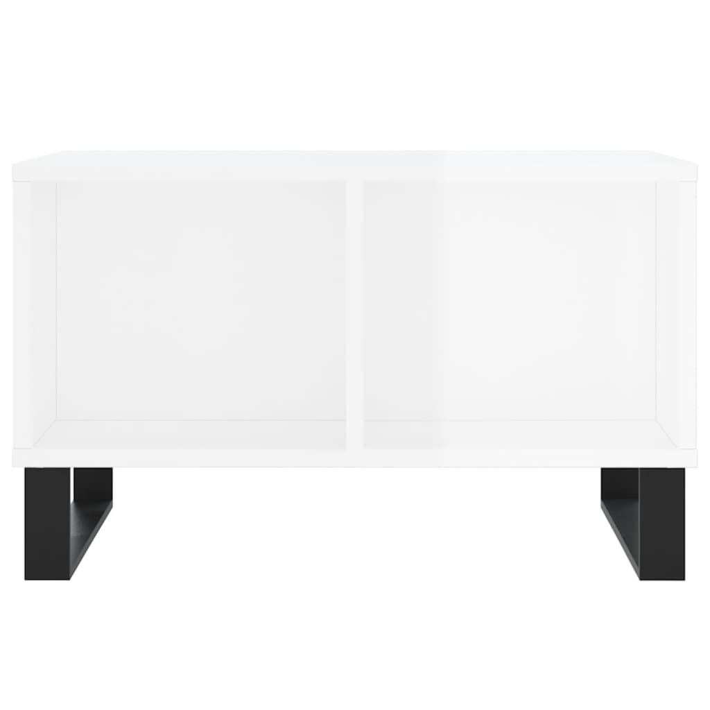 VidaXL Salontafel 60x50x36,5 cm bewerkt hout hoogglans wit