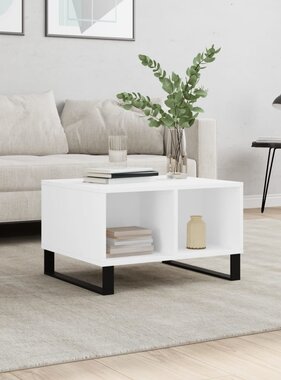 VidaXL Salontafel 60x50x36,5 cm bewerkt hout wit