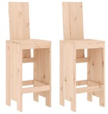 VidaXL Barkrukken 2 st 40x42x120 cm massief grenenhout