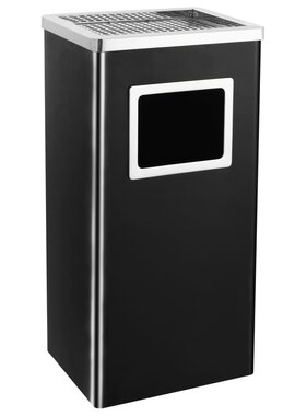 VidaXL Asbak/prullenbak Hotel 45 L staal zwart