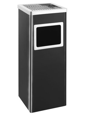 VidaXL Asbak/prullenbak Hotel 36 L staal zwart