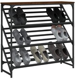 VidaXL Schoenenrek 90x30x85 cm bewerkt hout bruineikenkleurig