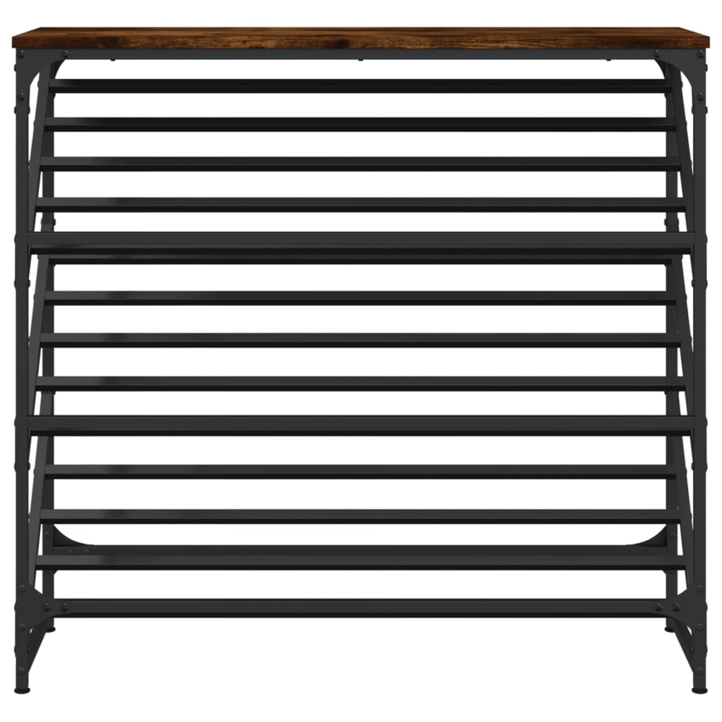 VidaXL Schoenenrek 90x30x85 cm bewerkt hout gerookt eikenkleurig