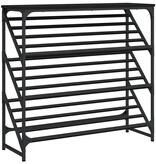 VidaXL Schoenenrek 90x30x85 cm bewerkt hout zwart