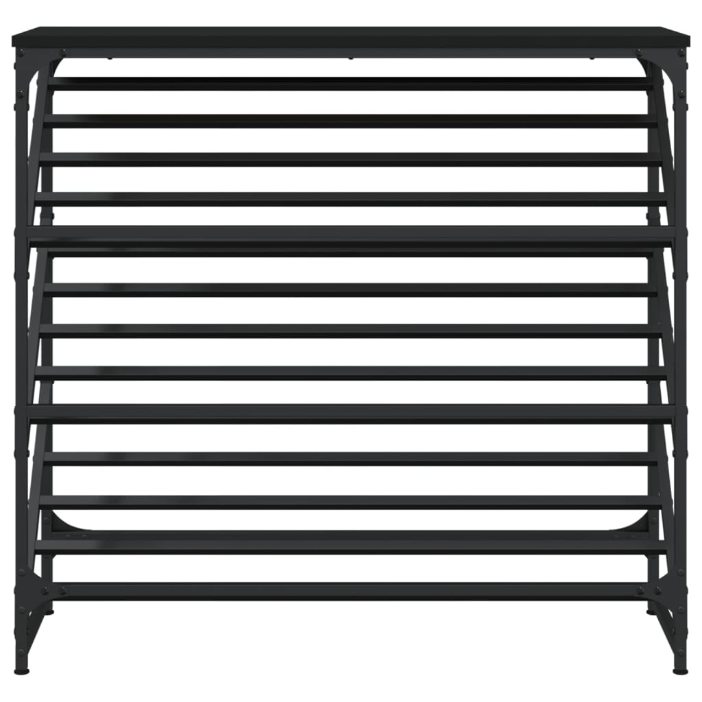 VidaXL Schoenenrek 90x30x85 cm bewerkt hout zwart