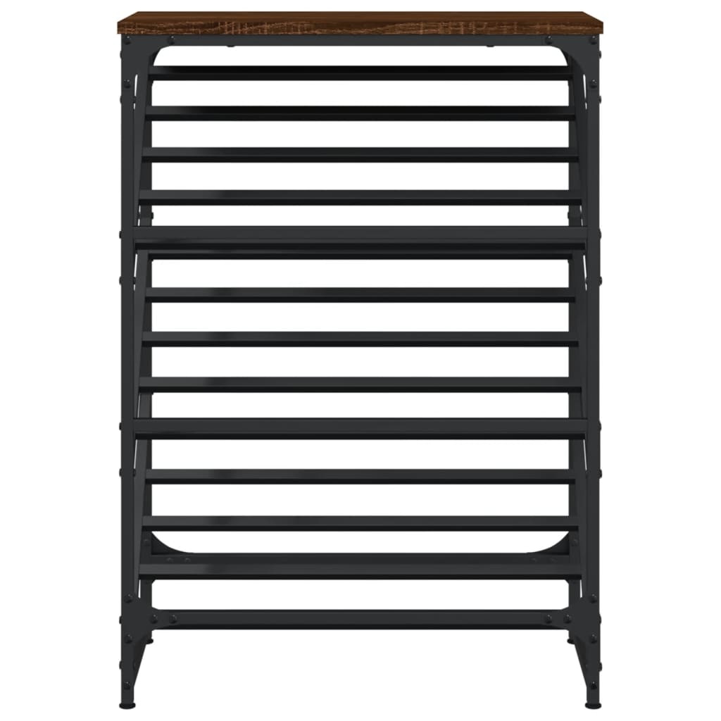 VidaXL Schoenenrek 60x30x85 cm bewerkt hout bruineikenkleurig