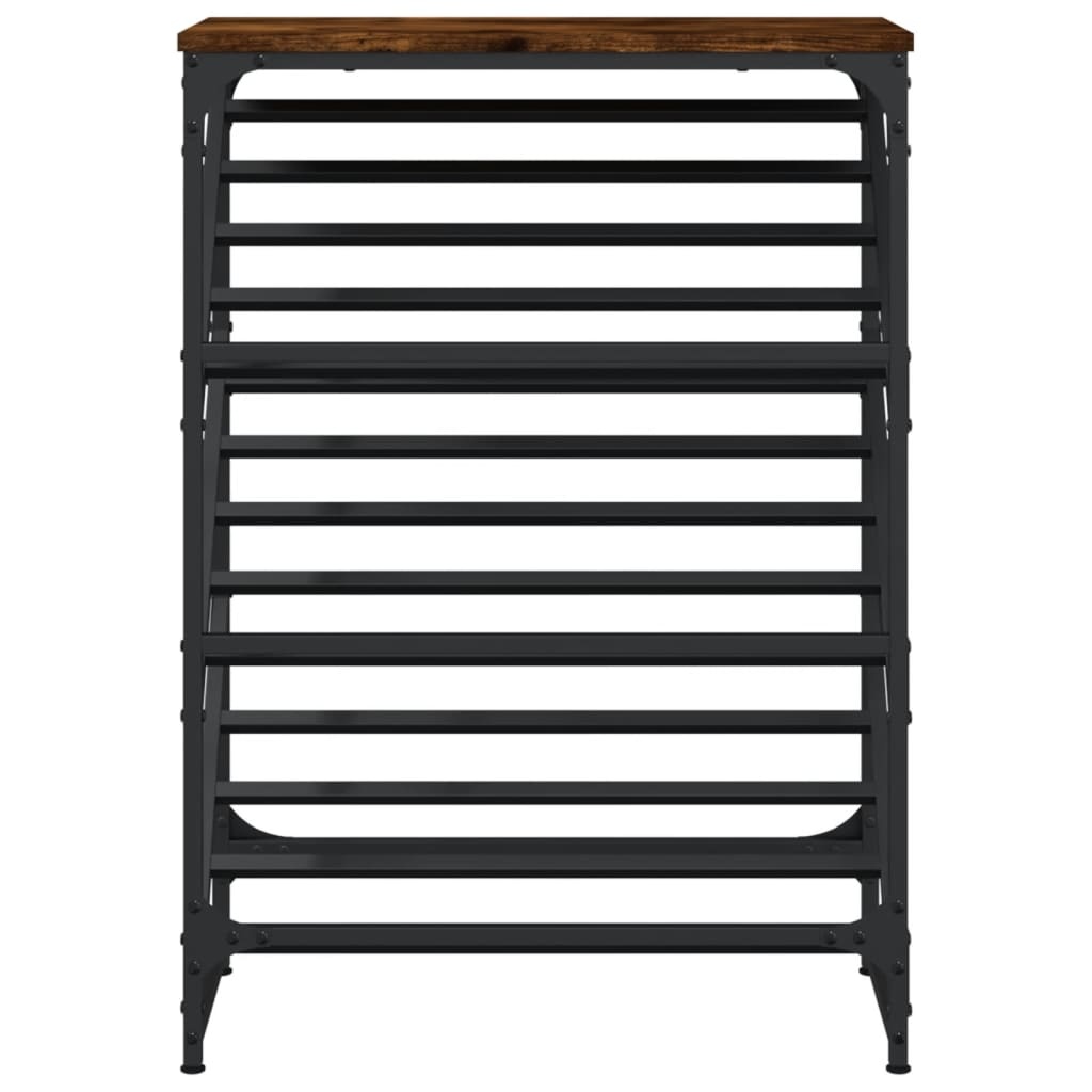VidaXL Schoenenrek 60x30x85 cm bewerkt hout gerookt eikenkleurig
