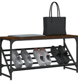 VidaXL Schoenenrek 90x30x45 cm bewerkt hout bruineikenkleurig